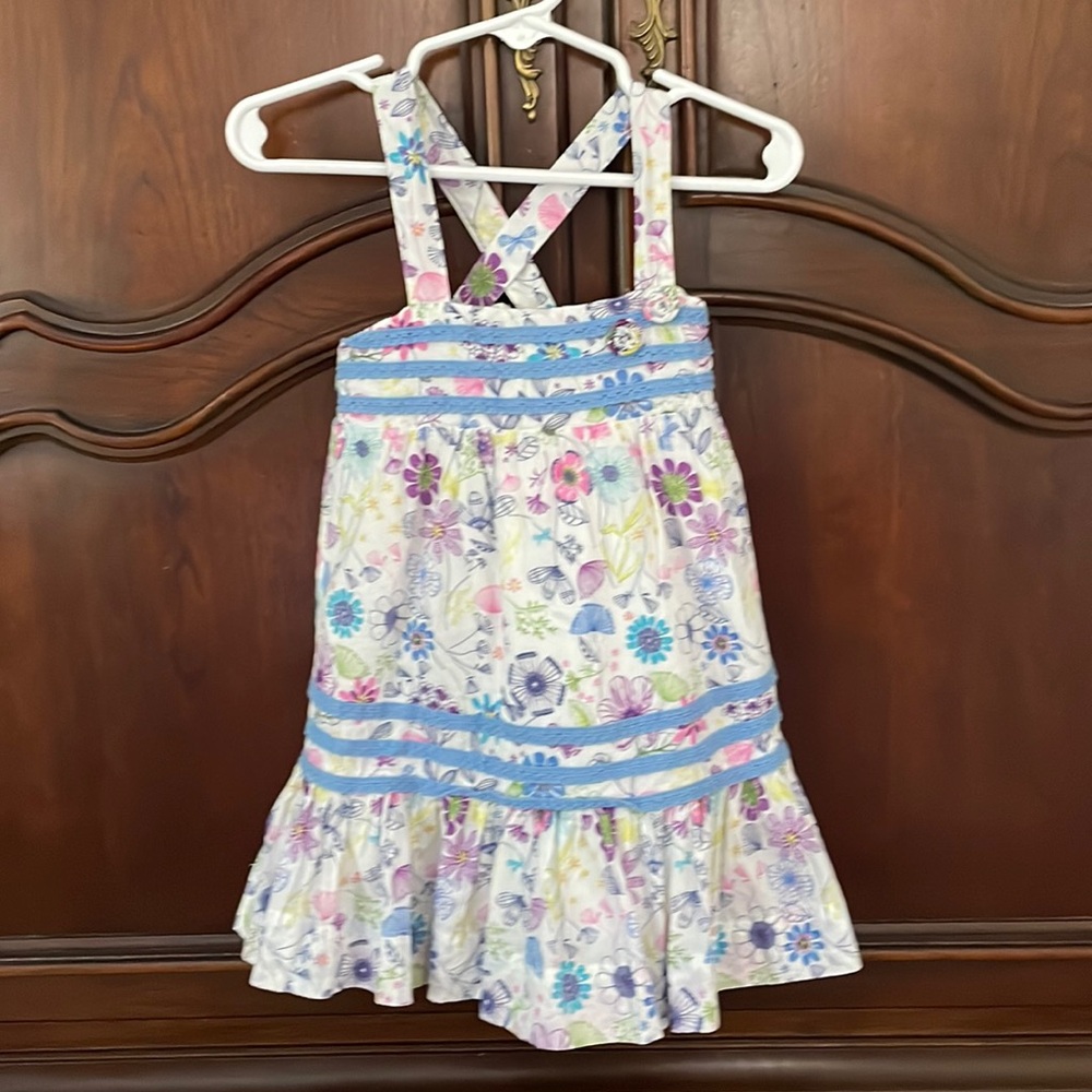 Angel Dear Floral Sundress 18-24M Toddler Girl Cross Back Ruffle Summer Dress